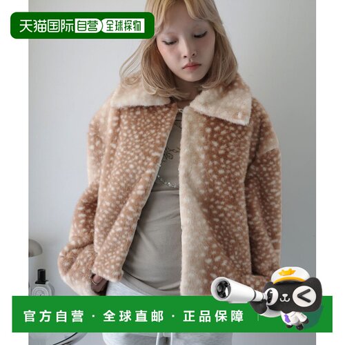 1h可退 日本直邮Ulysses 女装 仿皮草外套 邦比纹宽松显瘦 DDS26W