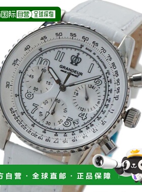 日本直邮GRANDEUR日本制造皮革表带计时手表JOSC028W4