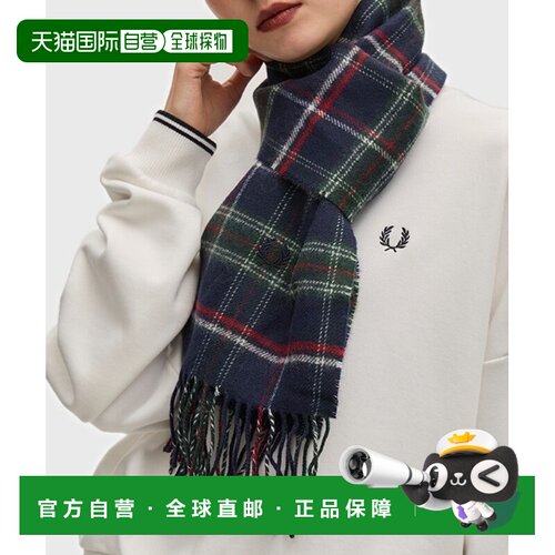 日本直邮FRED PERRY 男女同款 羔羊毛格纹围巾 芳【付后1h可退】