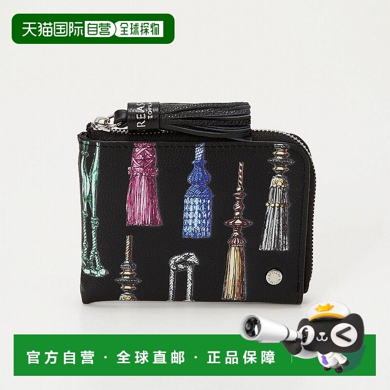 日本直邮TOPKAPI 收缩皮革搭扣印花圆形对折钱包 [TO002DW011442]