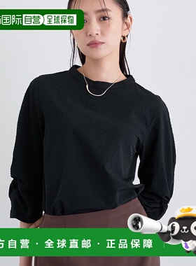 1h可退 日本直邮INDIVI 女装 立体千鸟纹 优雅扭袖设计 吸汗速干U