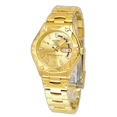 日本直邮 SEIKO 5 运动手表 Overseas 型号 自动上链 金色 SNZ450