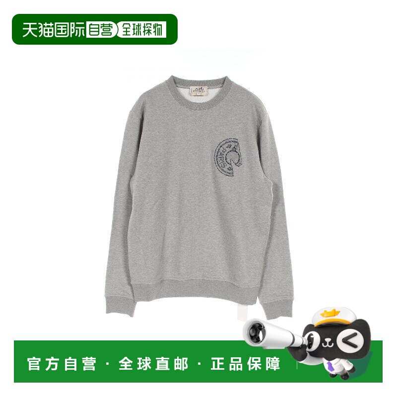 1h可退 日本直邮中古Hermes爱马仕男S级99新sweat运动衫棉上衣灰