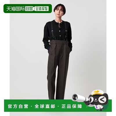 1h可退 日本直邮UNITED ARROWS 女装 男帅风 格纹西裤 可调腰围带