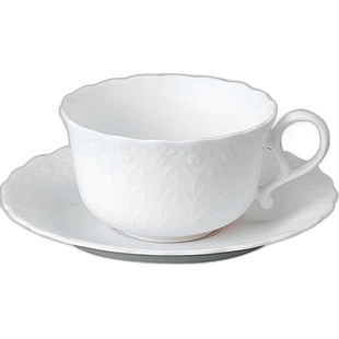 Narumi鸣海 SILKY WHITE丝绸纯白咖啡杯红茶杯杯碟套装190cc 1对