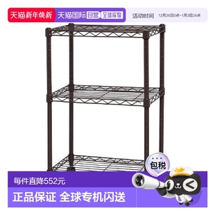爱丽思欧雅玛金属置物架3段棕44.5×32.5×72脚轮CBM 日本直邮