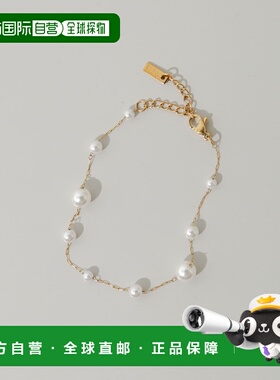 1h可退 日本直邮SMELLY 女士 轻奢链设计 大小珍珠 不锈钢手链 SM