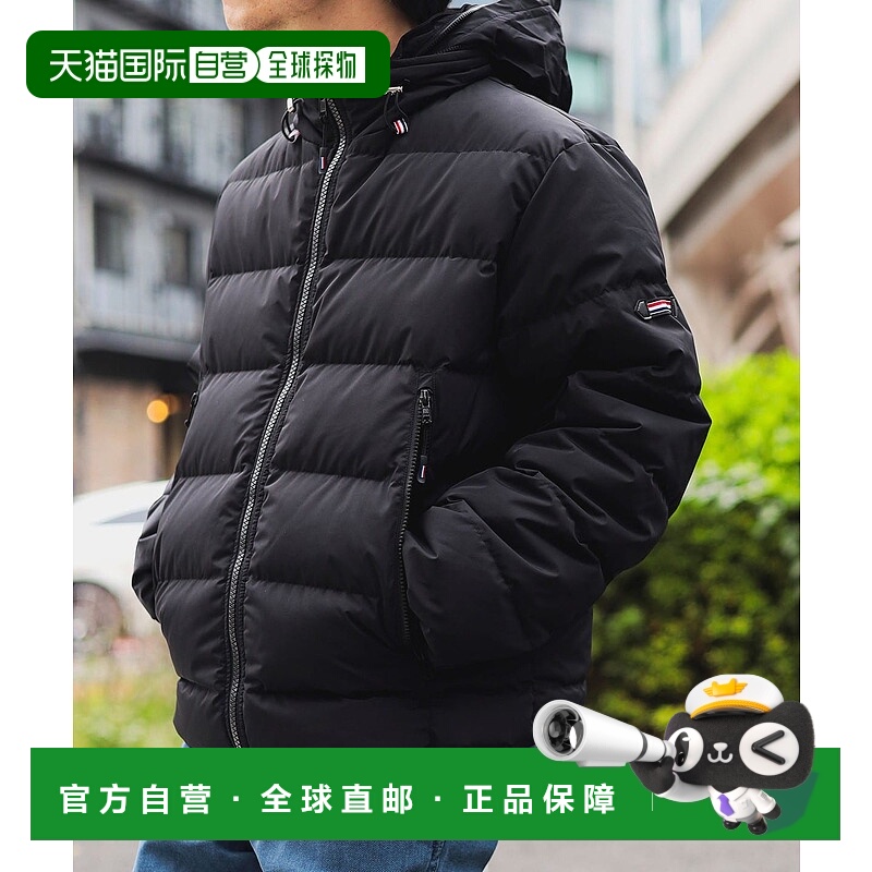 日本直邮beams 纯色拉链口袋连帽羽绒服 男款