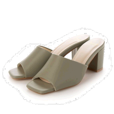 【日本直邮】Menuemenue方头粗跟7?穆勒凉鞋（1231开心果pu）时装