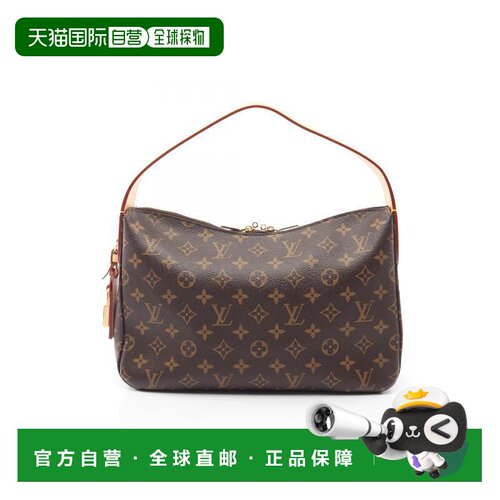 日本直邮中古二奢LV路易威登女包A级95新Slouchy PM涂层/防水帆布