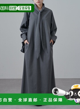 日本直邮Lui's FEMME 女士 宽松V领系带衬衫连衣裙 LUZ1052409A00