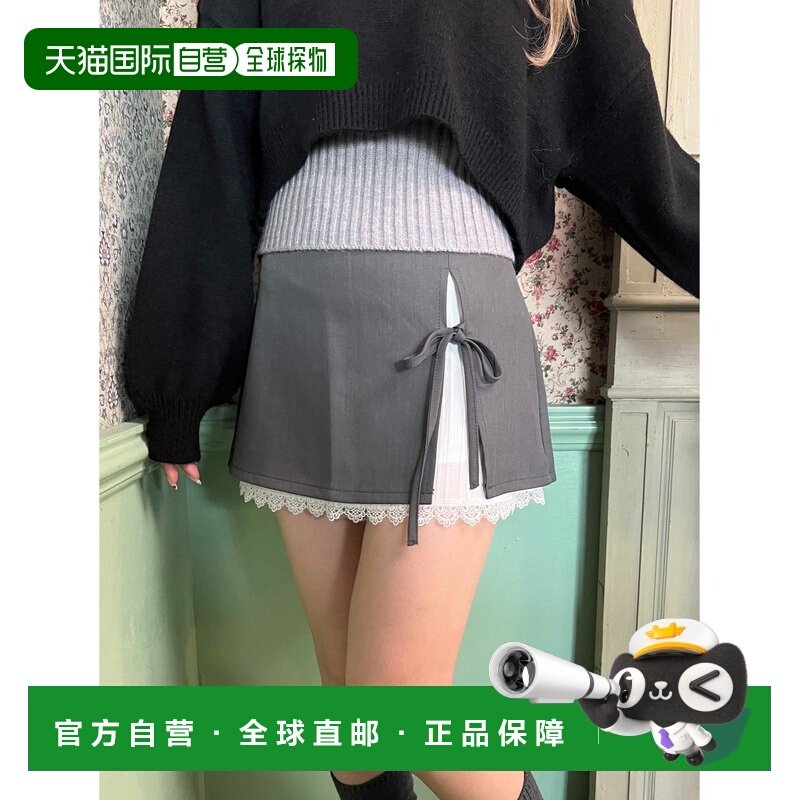 1h可退 日本直邮WEGO 女装 蕾丝叠层蝴蝶结迷你裙 PL26SP01L0009,女装/女士精品,半身裙,淘宝优惠券,粉丝福利购,淘宝优惠卷