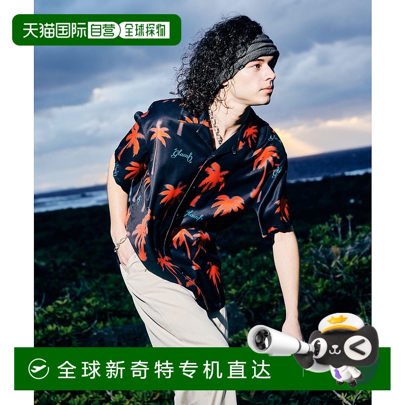 1h可退 日本直邮glamb 男女同款棕榈树印花夏威夷衬衫 GB0225/SH0