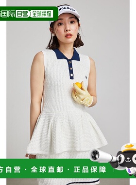 日本直邮Rienda 闪亮粗花呢荷叶边针织上衣 [RI3465EW25709] 白色