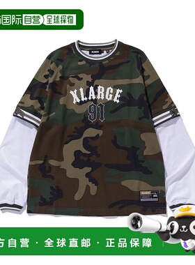 1h可退 日本直邮XLARGE 男女同款图案刺绣长袖T恤 101252011001