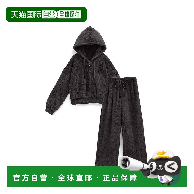 日本直邮日潮 GRL连帽拉链卫衣×长裤 摇粒绒套装ze882
