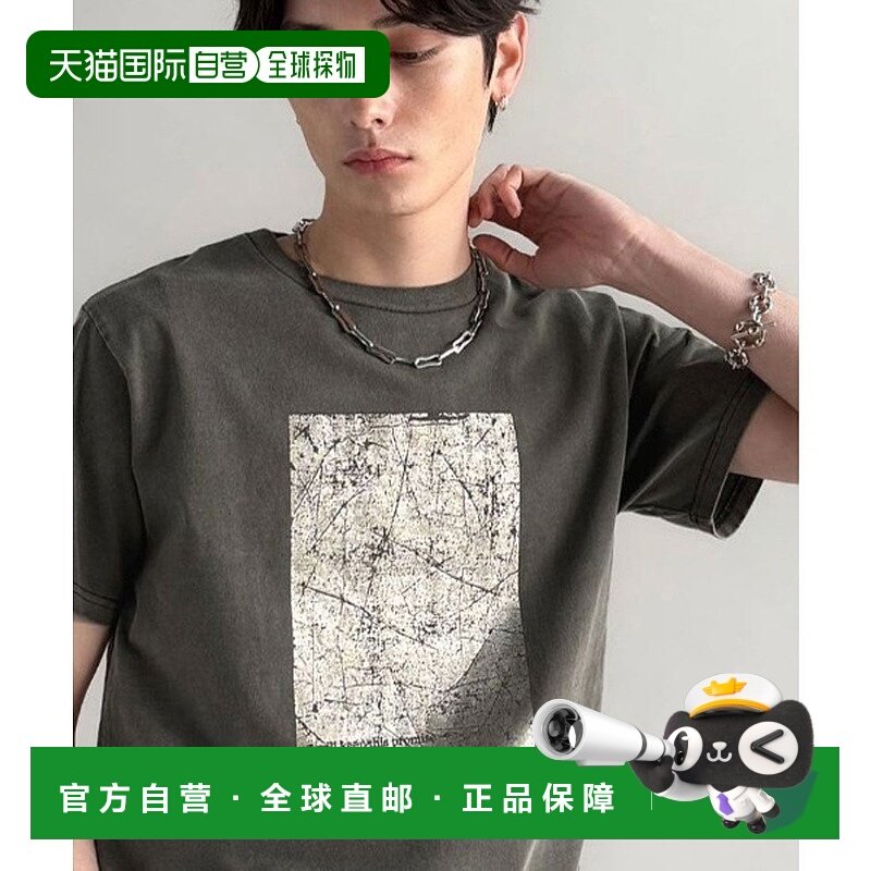 日本直邮Classical Elf 短款A字版型紧身颜料加工印花T恤 [C04519