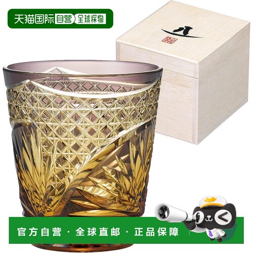 【日本直邮】东洋佐々木 八千代切子 菱纹威士忌杯 古代紫
