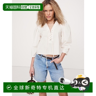 女裝 棉質(zhì)寬松V領(lǐng)短款 日本直郵BANANA 襯衫 鏤空 REPUBLIC 1h可退