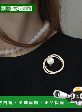 1h可退 日本直邮Three Four Time女士金属圈珍珠胸针 85980014/85