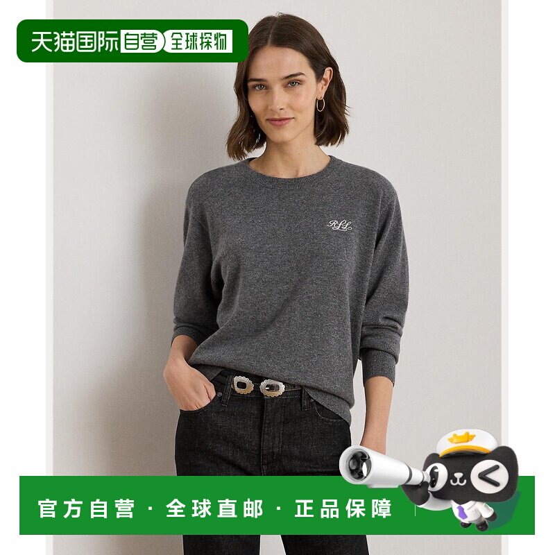 日本直邮Ralph Lauren 刺绣羊绒长袖圆领毛衣 WMLRSWES6820841