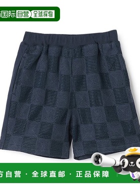 1h可退 日本直邮petit main 儿童刺绣方格图案半裤 9552113新款