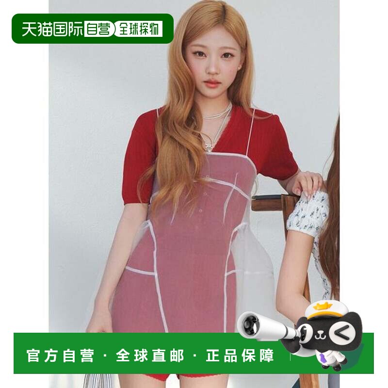 日本直邮LILY BROWN 针织蕾丝连体衣 红色吊带 连体裤性感