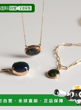 1h可退 日本直邮cui-cui 黑色欧泊项链 K10YG材质 903938cuicui