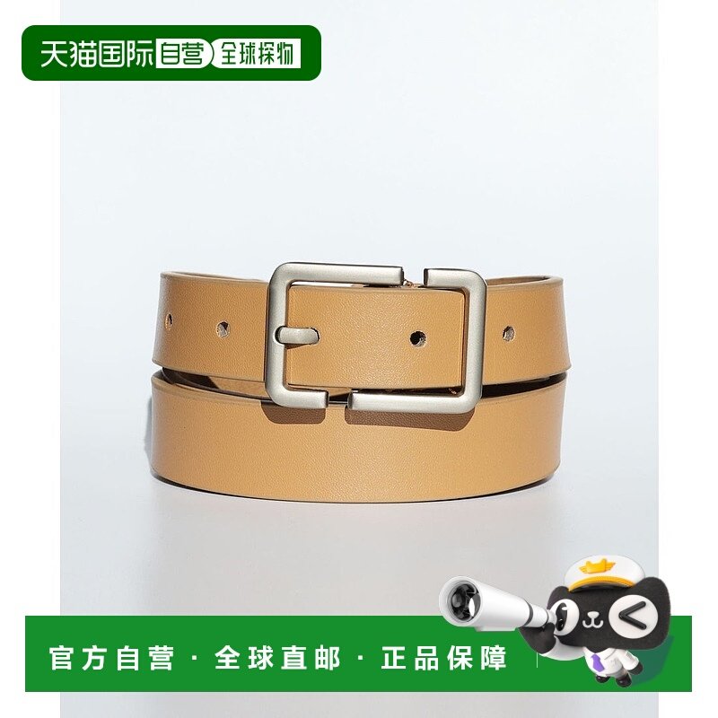 日本直邮florge 简约银色扣头真皮腰带 [FL8218EW05671] 银色