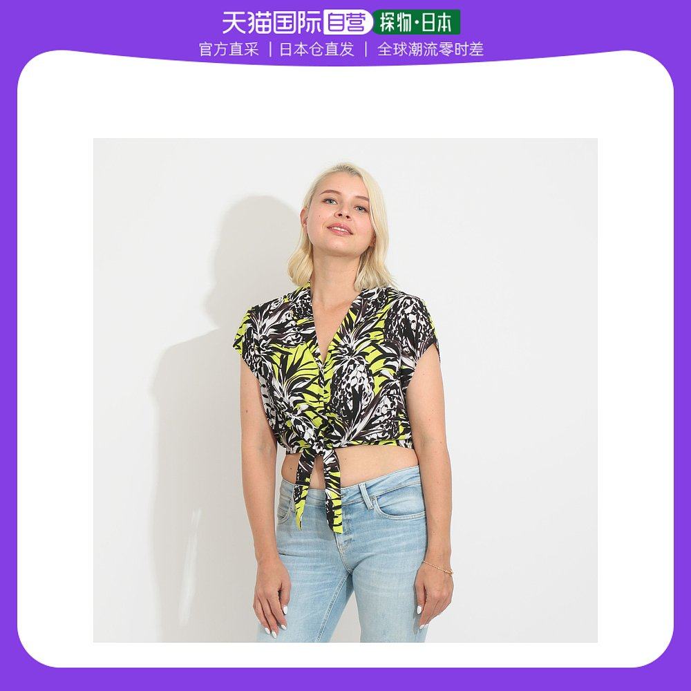 【日本直邮】guess astrid s/s 衬衫(pop pineapple lime blk co