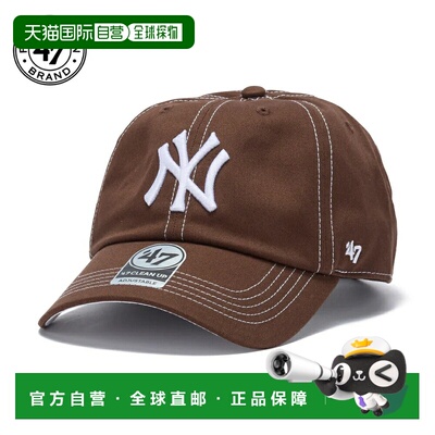 日本直邮47 CLEAN UP 纽约洋基队 男士棒球帽 Contrast Stitch 刺