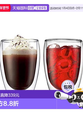 【日本直邮】BODUM PAVINA系列双层耐热玻璃杯2件套350ml 4559-10