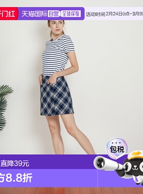 日本直邮日潮 GRL 格子 高腰 紧身迷你裙格纹麂皮针织A字裙DK1567