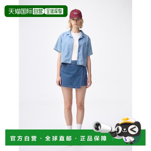 日潮跑腿GU极优 牛仔裹身裙 65 BLUE WOMEN XS 357997半身裙a字裙
