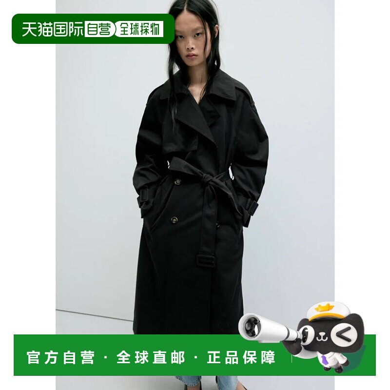日本直邮芒果 MANGO 风衣 ANGELA 黑色