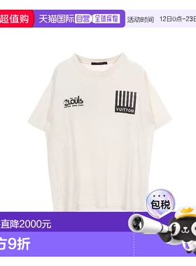 日本直邮中古LV路易威登男A级95新T-shirtT恤棉上衣白色