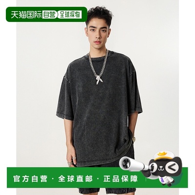 1h可退 日本直邮CORPUS TOKYO 男女通用化学洗水大落肩拼接线条T