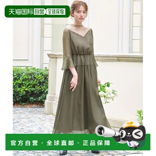 雪纺亮片褶皱连衣裙 女士婚礼用长款 高级感 日本直邮GIRL 1h可退