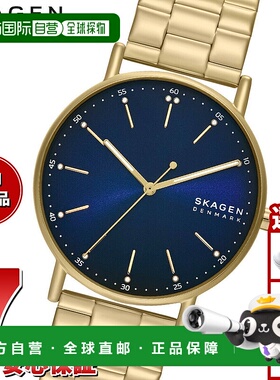 日本直邮Skagen 男士 Signatur 三针金色不锈钢手表 SKW6945