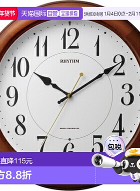 日本直邮RHYTHM 4MYA25SR06 Pure Light M25 无线电遥控挂钟 4MYA