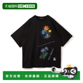 日本直邮CABaN 男装 Suvin棉 1h可退 FLOWERS图案T恤 落肩宽松设