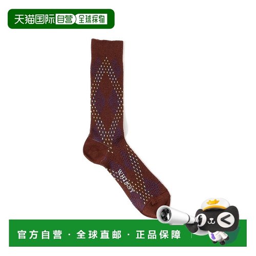 1h可退 日本直邮WHIMSY SOCKS 男装 大胆阿盖尔纹中筒袜 75430080