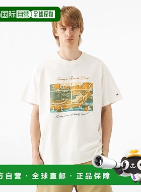 1h可退 日本直邮TOMMY JEANS 男士休闲海滩俱乐部图案T恤 DM21387