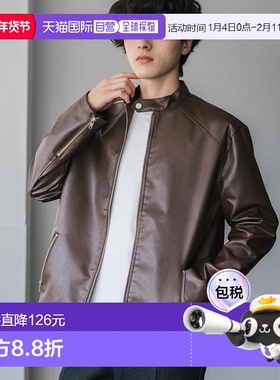 1h可退 日本直邮Rocky Monroe PU皮单排拉链骑士夹克