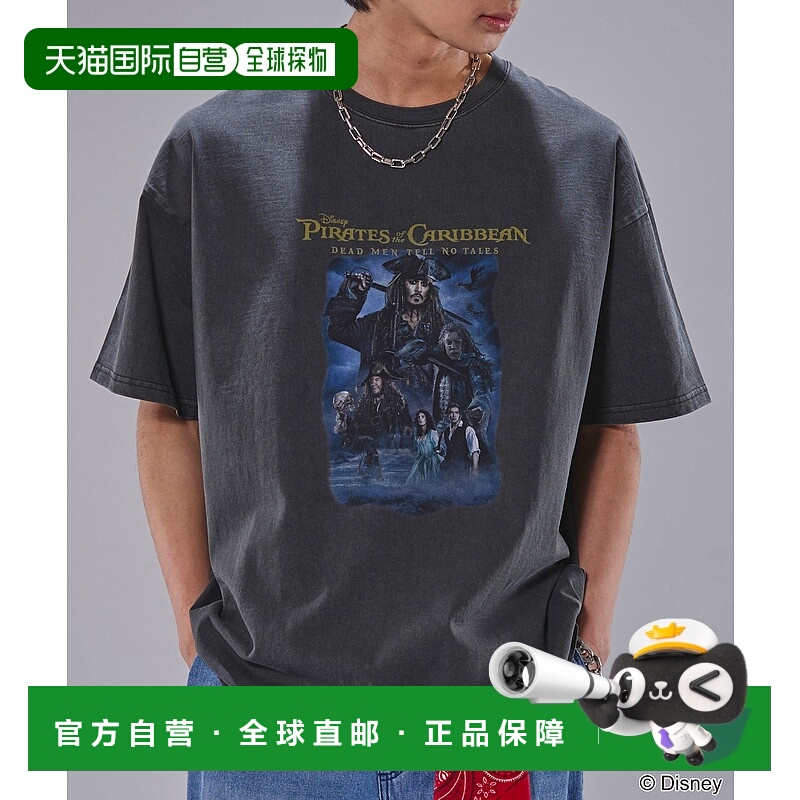 1h可退 日本直邮PUBLUX 迪士尼加勒比海盗印花T恤 男女同款 31262