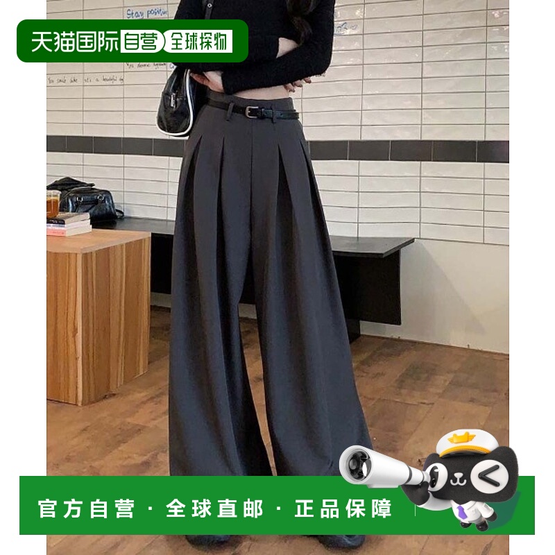 1h可退 日本直邮WEGO 女装 双褶宽松直筒裤 显瘦 韩系 通勤 DF25A