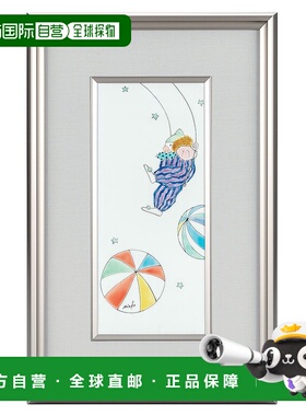 日本直邮九谷烧陶瓷框 Pierrot/Mieko Takekoshi 陶瓷框艺术面板