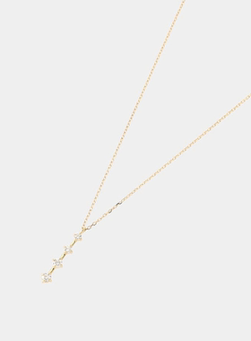 日潮跑腿COCOSHNIK 18K金 钻石竖条渐变项链 大号 43戒指吊坠