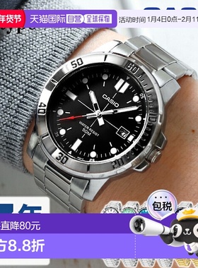日本直邮卡西欧CASIO石英电池供电 MTP-VD01D-G 标准男士模拟黑色