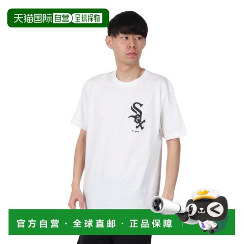 日本直邮MLB MLB 男士白色袜队短袖T恤 ML0125SS0010-CW-WHT